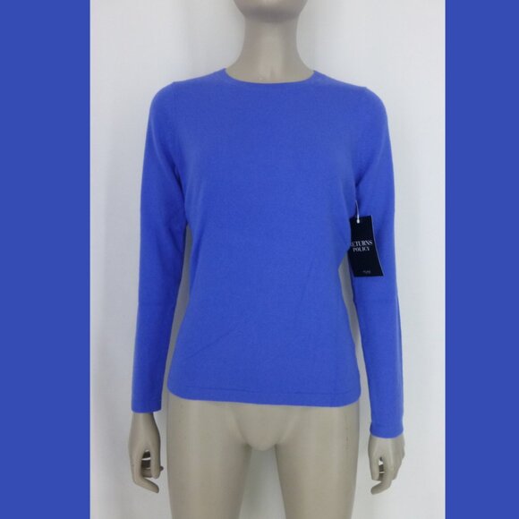 NWT100% Cashmere Pure Collection Crew Neck Blue Sweater (Size US 2) - Picture 2 of 12